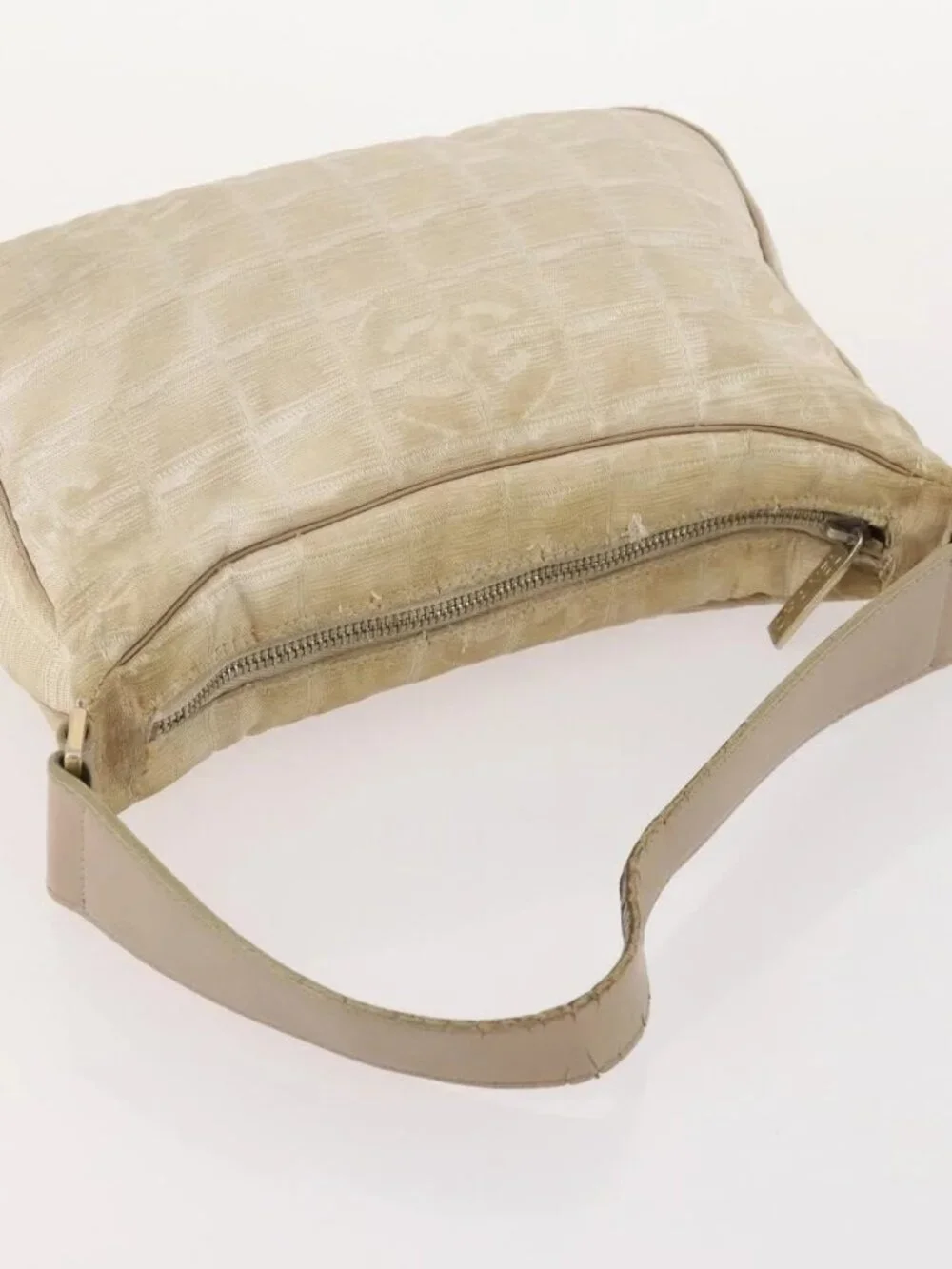 CHANEL New Travel line Tote Bag Nylon 3 Set Black Beige CC Auth BA12659
